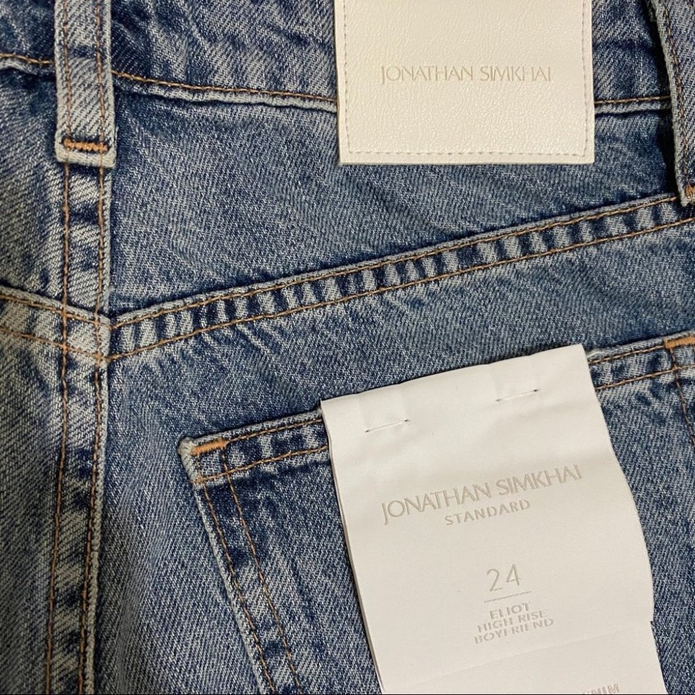 NWT Jonathan Simkhai Eliot High Rise Boyfriend Jeans 24 - Picture 6 of 9